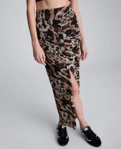 Animal Printed Pull On Mesh Skirt><noscript><img width=