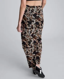 Animal Printed Pull On Mesh Skirt><noscript><img width=
