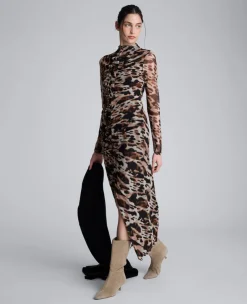 Animal Printed Pull On Mesh Skirt><noscript><img width=