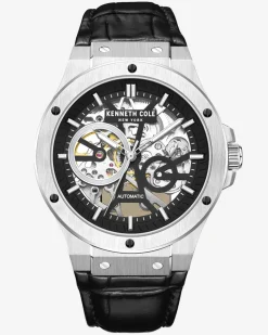 Automatic Stainless Steel Watch with Leather Strap>Kenneth Cole Online