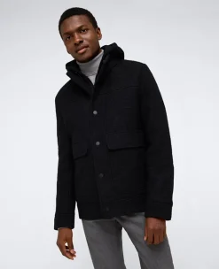 Boucle Wool Jacket with Attached Jersey Hood>Kenneth Cole Online