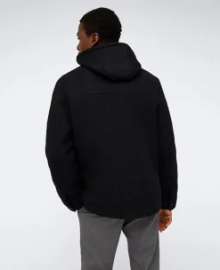 Boucle Wool Jacket with Attached Jersey Hood><noscript><img width=