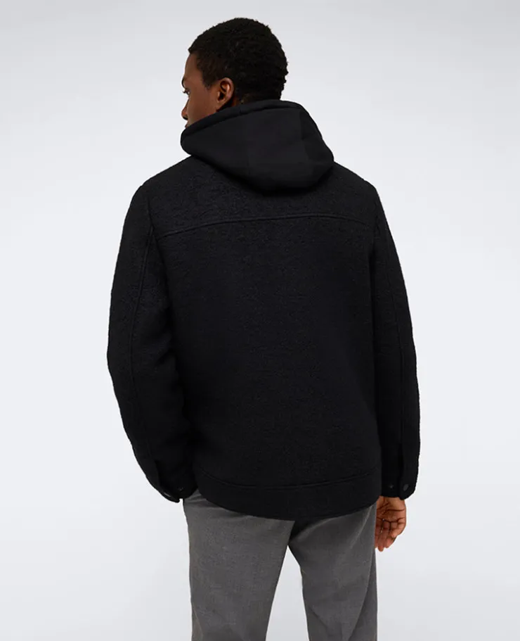 Boucle Wool Jacket with Attached Jersey Hood>Kenneth Cole Online