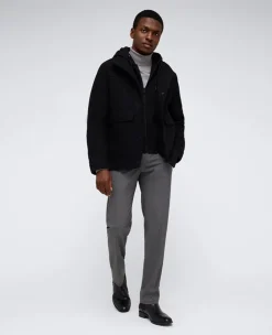 Boucle Wool Jacket with Attached Jersey Hood><noscript><img width=