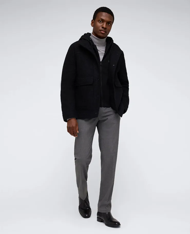 Boucle Wool Jacket with Attached Jersey Hood>Kenneth Cole Online