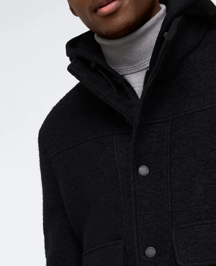 Boucle Wool Jacket with Attached Jersey Hood>Kenneth Cole Online
