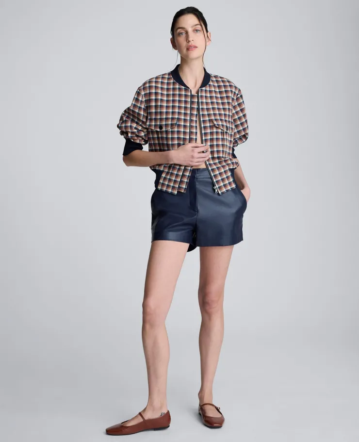 Check Patch Pocket Cropped Bomber>Kenneth Cole Online