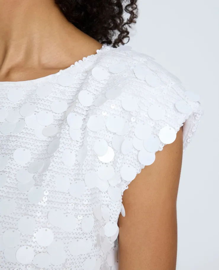 Circle Sequin Sleeveless Wedge Shift Dress>Kenneth Cole Clearance