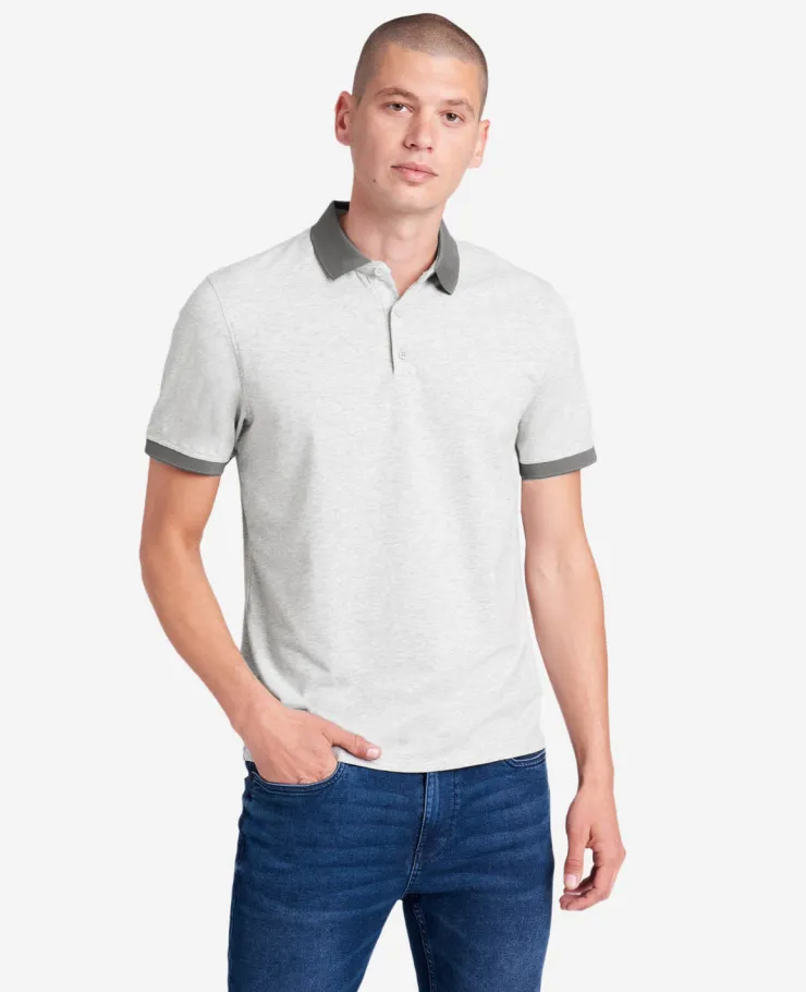 Colorblock Collar Solid Short Sleeve Polo>Kenneth Cole Hot