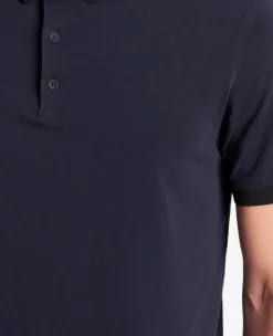 Colorblock Collar Solid Short Sleeve Polo><noscript><img width=