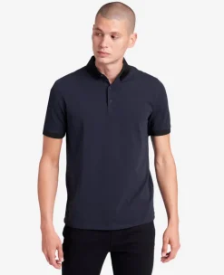 Colorblock Collar Solid Short Sleeve Polo><noscript><img width=
