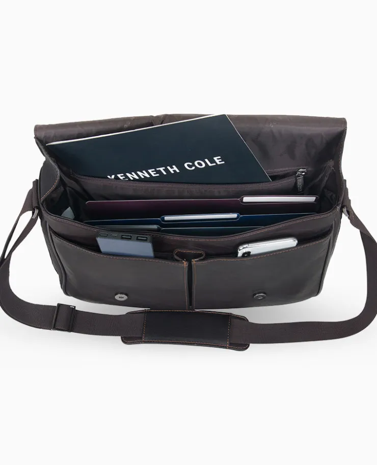 Columbian Leather Crossbody 15.6-Inch Laptop & Tablet Messenger Bag>Kenneth Cole Best