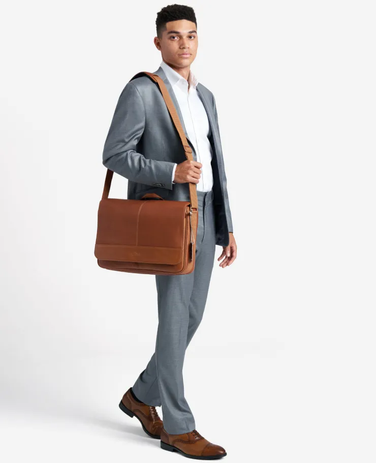 Columbian Leather Crossbody 15.6-Inch Laptop & Tablet Messenger Bag>Kenneth Cole Hot