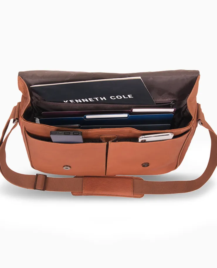 Columbian Leather Crossbody 15.6-Inch Laptop & Tablet Messenger Bag>Kenneth Cole Hot