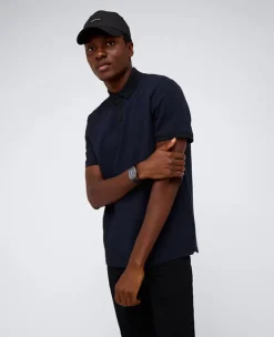 Contrast Placket Button Polo><noscript><img width=