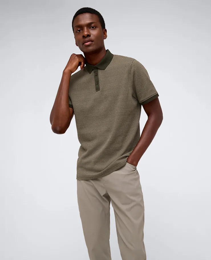Contrast Placket Button Polo>Kenneth Cole Best