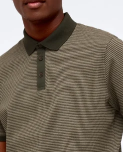 Contrast Placket Button Polo><noscript><img width=