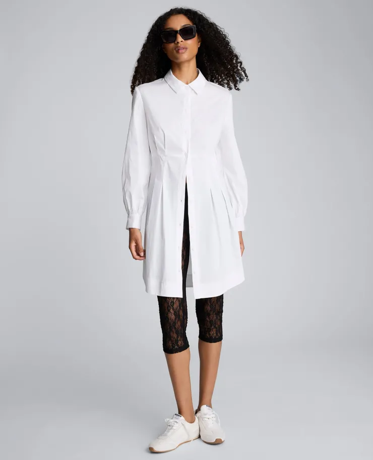 Corseted Short Poplin Shirt Dress>Kenneth Cole New