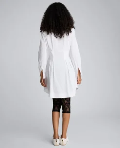 Corseted Short Poplin Shirt Dress><noscript><img width=