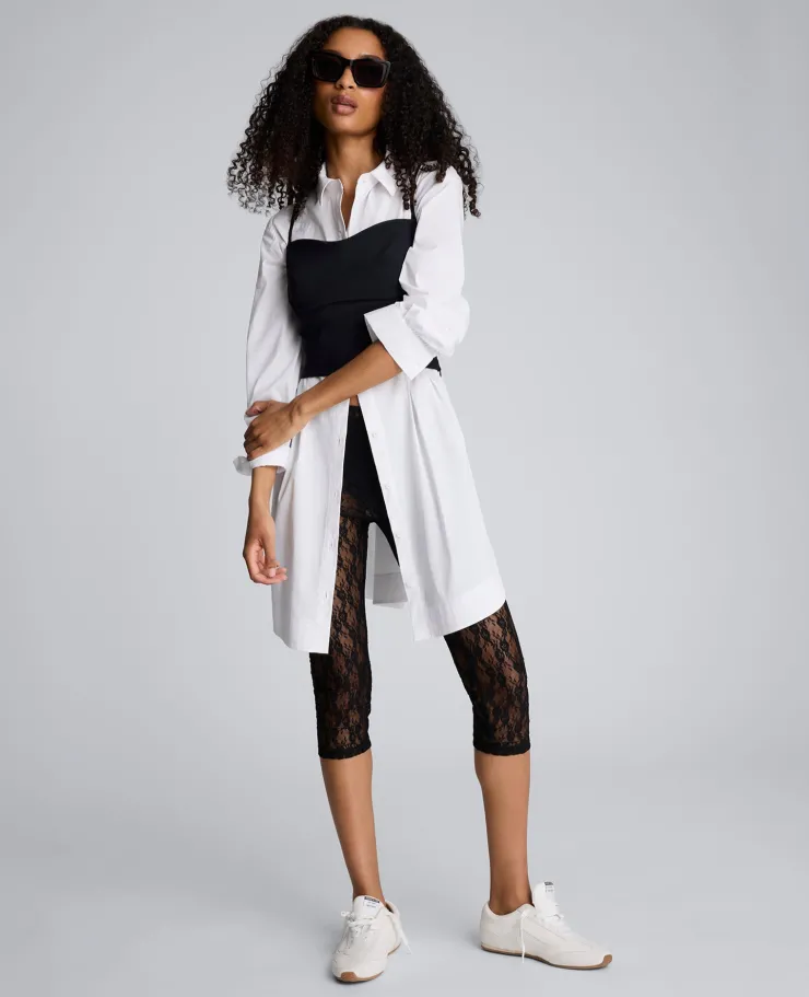 Corseted Short Poplin Shirt Dress>Kenneth Cole New