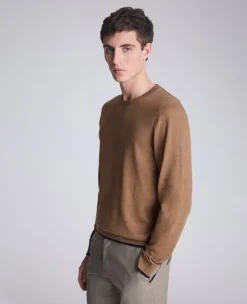Crew Neck Sweater with Tipping Details><noscript><img width=