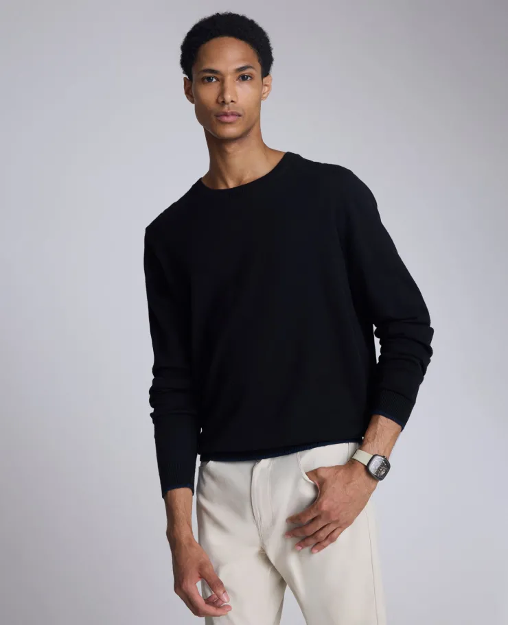 Crew Neck Sweater with Tipping Details>Kenneth Cole