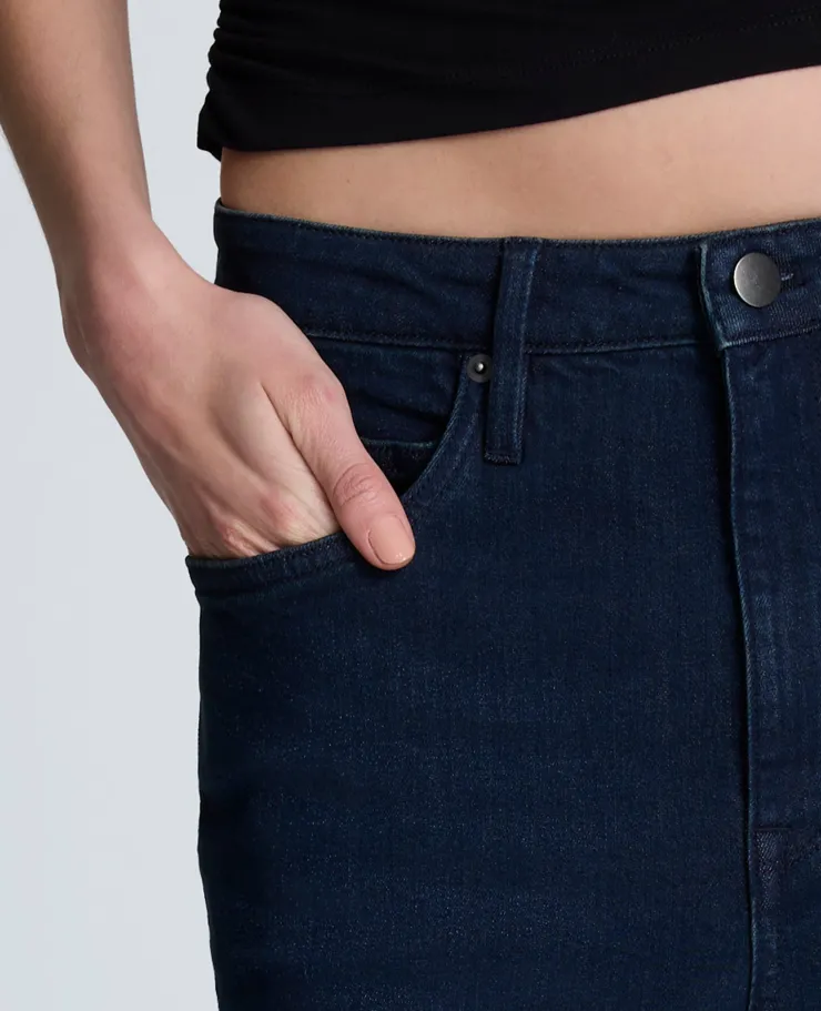 Denim Fly Front 4-Pocket Maxi Skirt With Fray Hem>Kenneth Cole Clearance