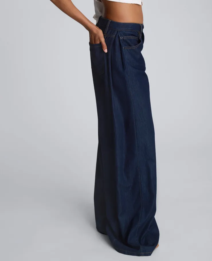 Drapey Denim Wide Leg Pant>Kenneth Cole Outlet