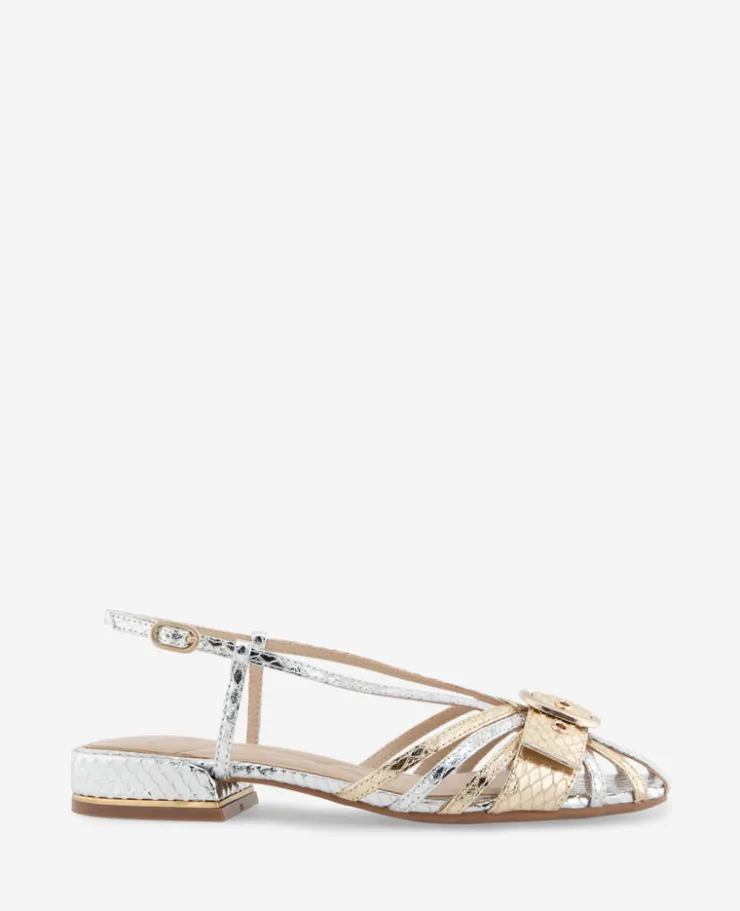 Farrah Metallic Combo Snake Caged In Buckle Sandal>Kenneth Cole New