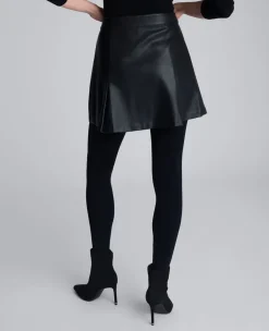 Faux Leather Pleated Mini Skirt><noscript><img width=