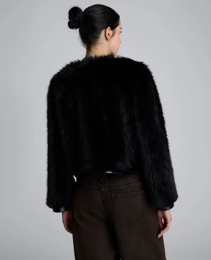 Faux Leather Pocket Fur Jacket>Kenneth Cole Outlet