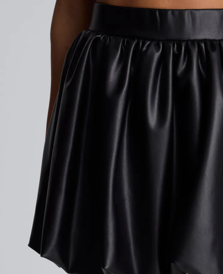 Faux Leather Pull On Bubble Mini Skirt>Kenneth Cole Best