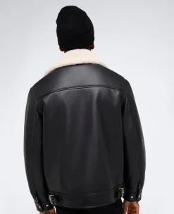 Faux Shearling Moto Jacket><noscript><img width=