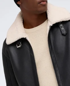 Faux Shearling Moto Jacket><noscript><img width=