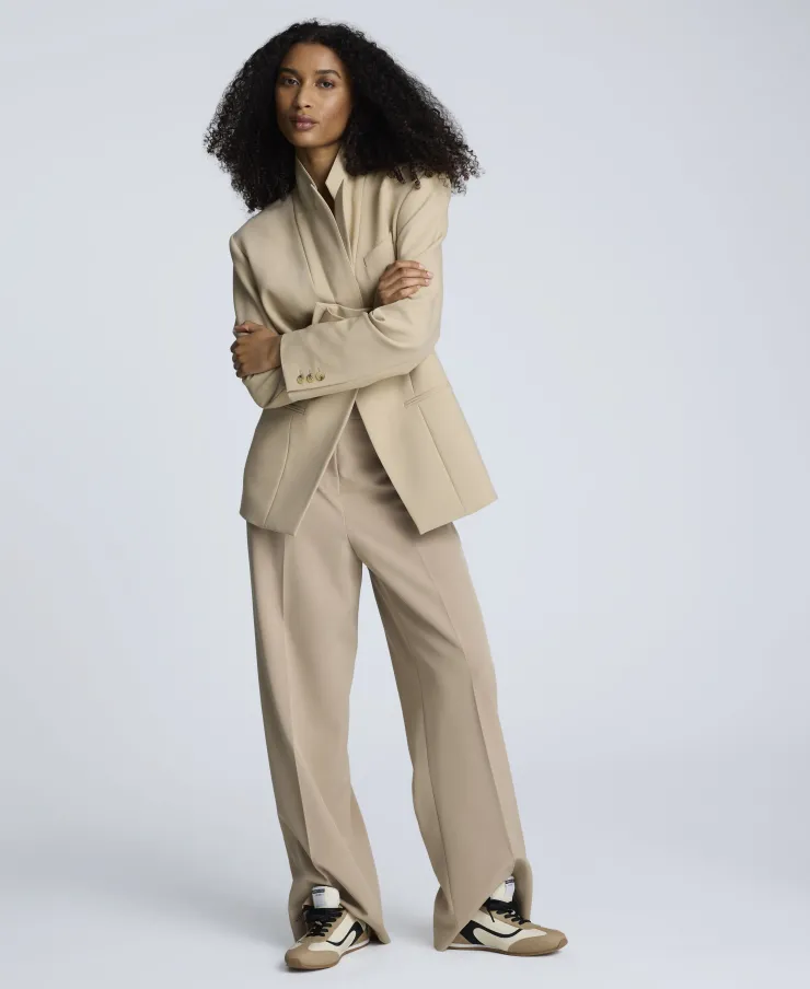 Fly Front High Rise Wide Leg Boyfriend Pant>Kenneth Cole Online