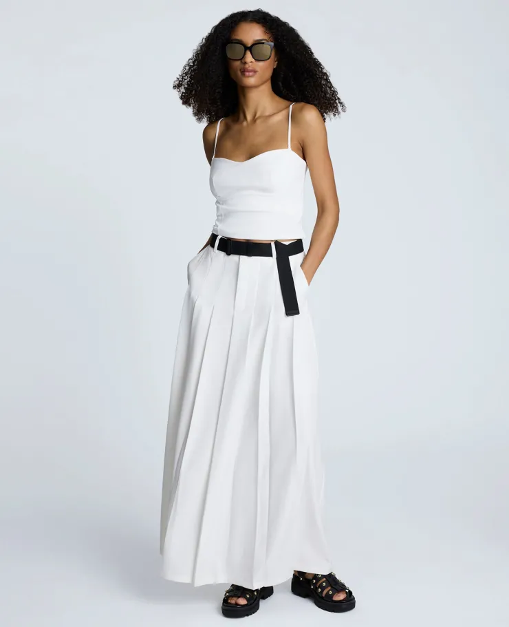 Fly Front Pleated Maxi Skirt>Kenneth Cole Hot