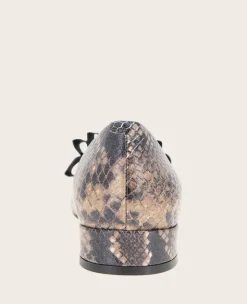 GENTLE SOULS - Atlas Snakeskin Leather Bow Flat><noscript><img width=