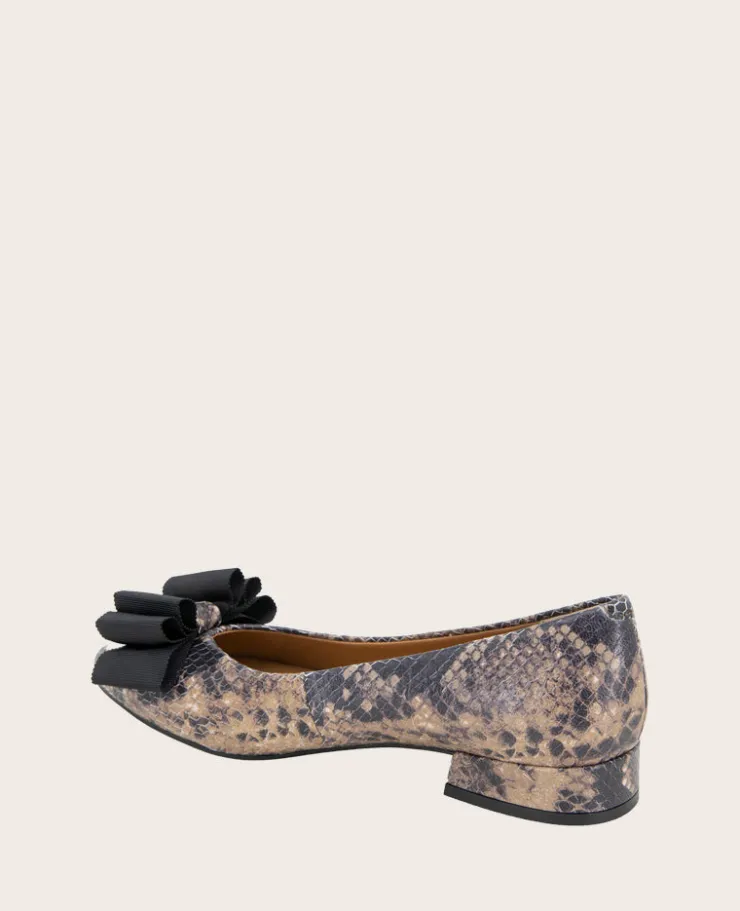 GENTLE SOULS - Atlas Snakeskin Leather Bow Flat>Kenneth Cole Clearance
