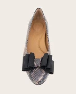 GENTLE SOULS - Atlas Snakeskin Leather Bow Flat><noscript><img width=