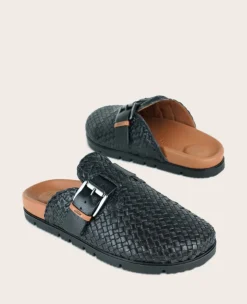GENTLE SOULS - Brantley Buckle Woven Leather Mule><noscript><img width=
