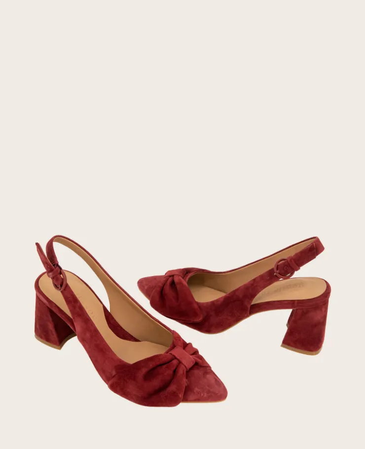 GENTLE SOULS - Diana Suede Bow Slingback Heel>Kenneth Cole Outlet