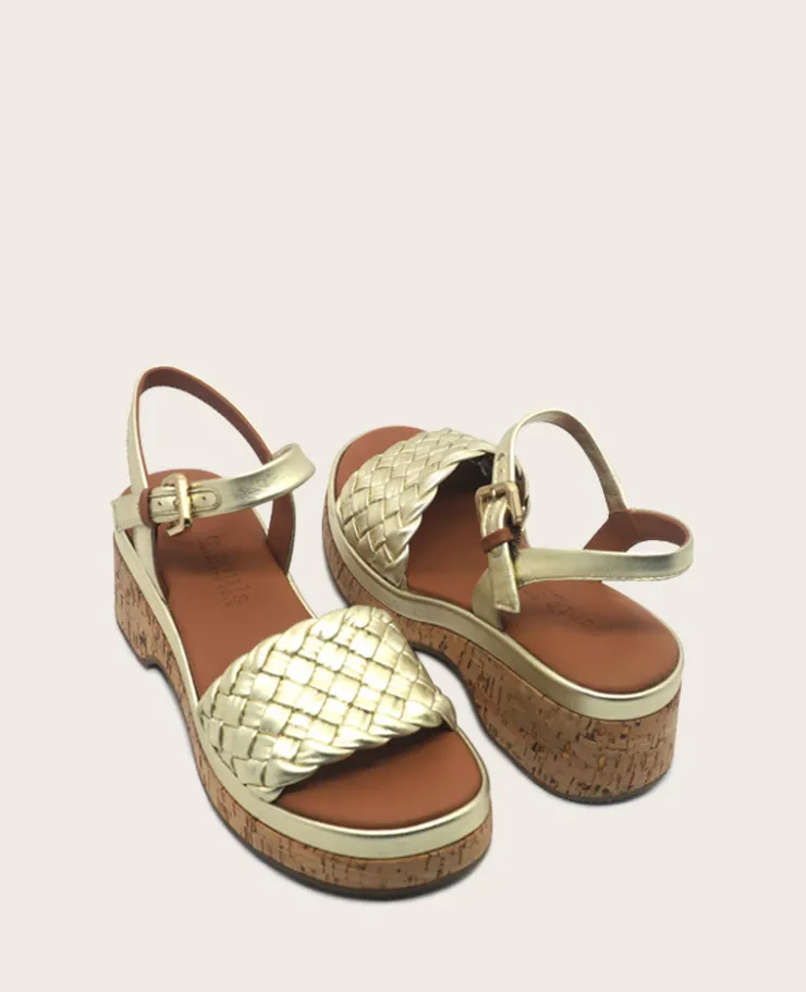 GENTLE SOULS - Dorris Woven Leather Cork Platform Sandal>Kenneth Cole New