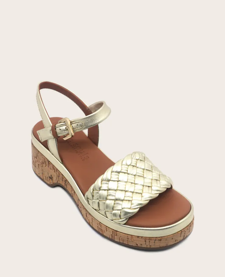 GENTLE SOULS - Dorris Woven Leather Cork Platform Sandal>Kenneth Cole New