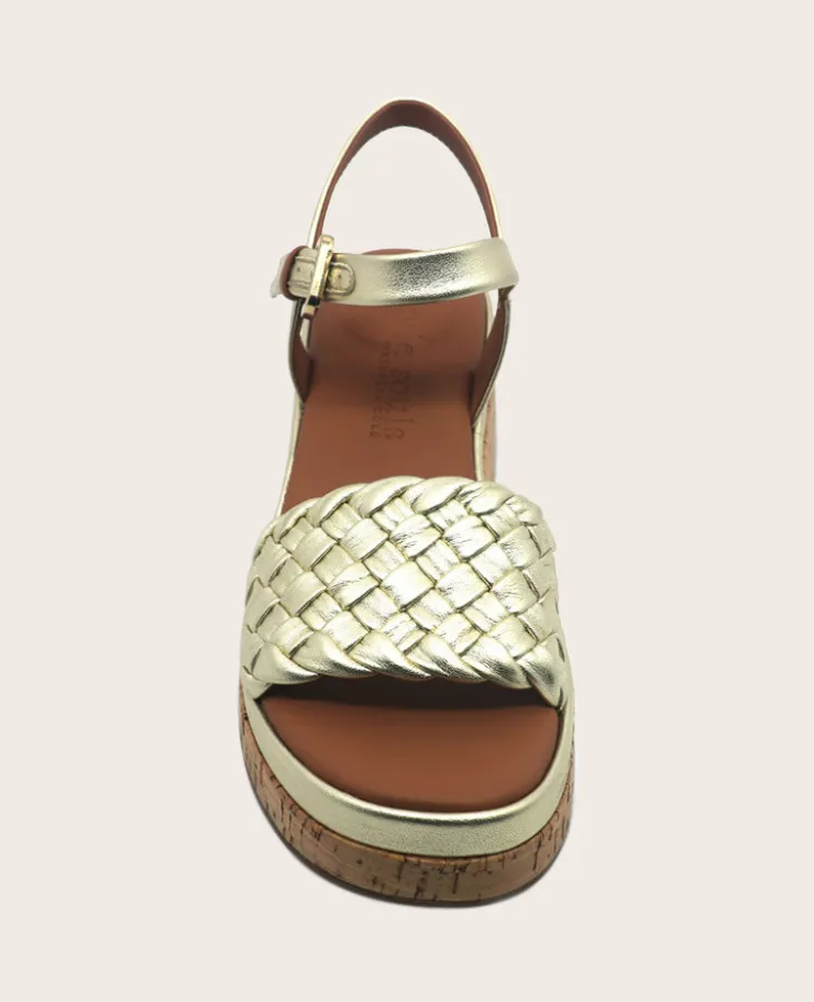 GENTLE SOULS - Dorris Woven Leather Cork Platform Sandal>Kenneth Cole New