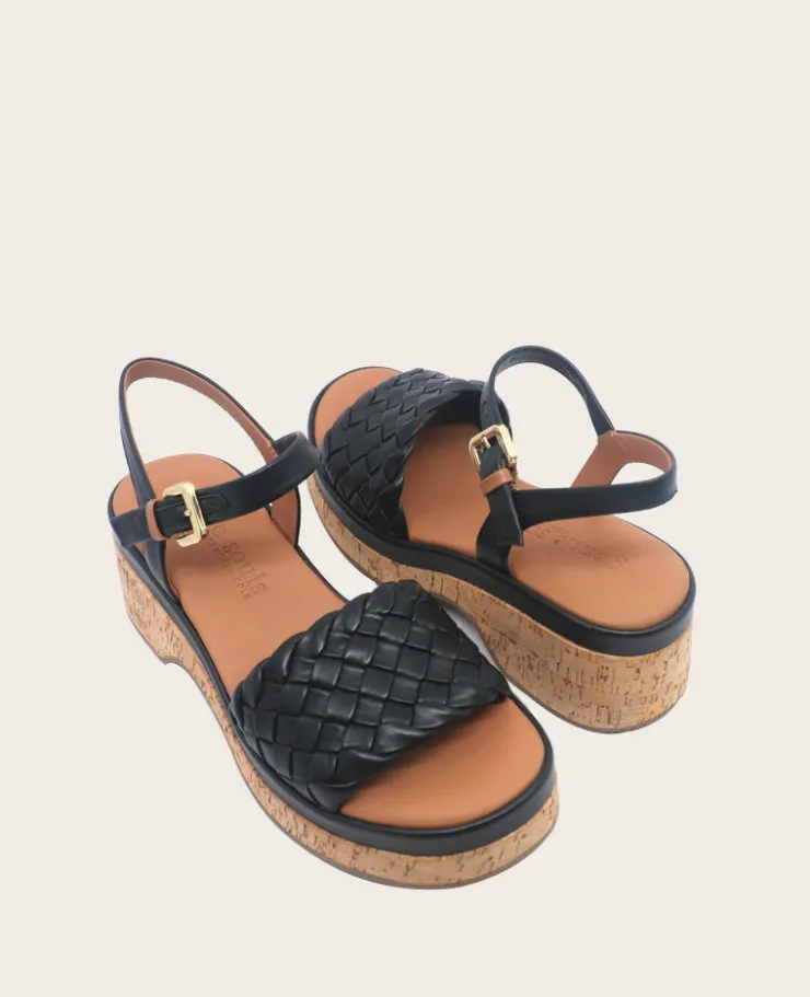 GENTLE SOULS - Dorris Woven Leather Cork Platform Sandal>Kenneth Cole Best
