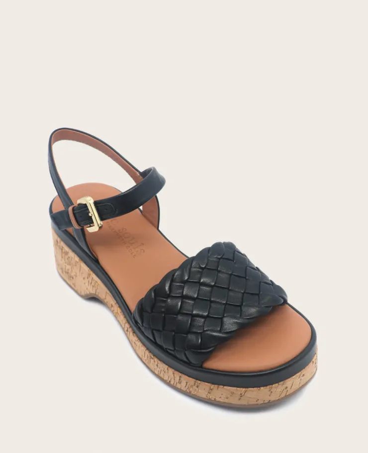 GENTLE SOULS - Dorris Woven Leather Cork Platform Sandal>Kenneth Cole Best