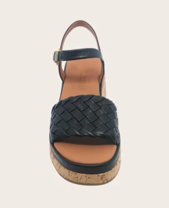 GENTLE SOULS - Dorris Woven Leather Cork Platform Sandal><noscript><img width=