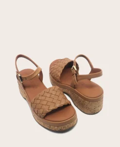 GENTLE SOULS - Dorris Woven Leather Cork Platform Sandal><noscript><img width=