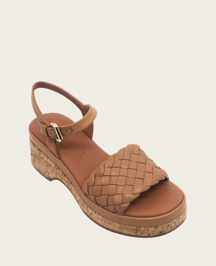 GENTLE SOULS - Dorris Woven Leather Cork Platform Sandal>Kenneth Cole New
