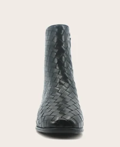 GENTLE SOULS - Elodie Leather Woven Side Zip Boot><noscript><img width=